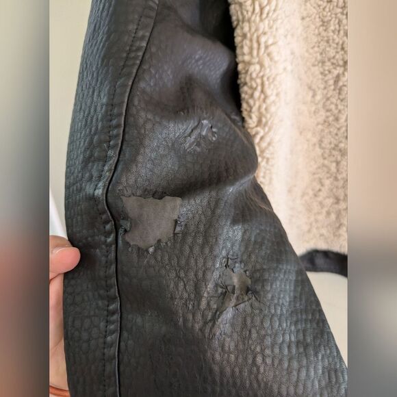 Peter Som Sherpa Leather Jacket Size 6 - Picture 8 of 9